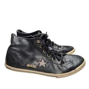Converse Mid Top Black Purple Star Sneakers 6